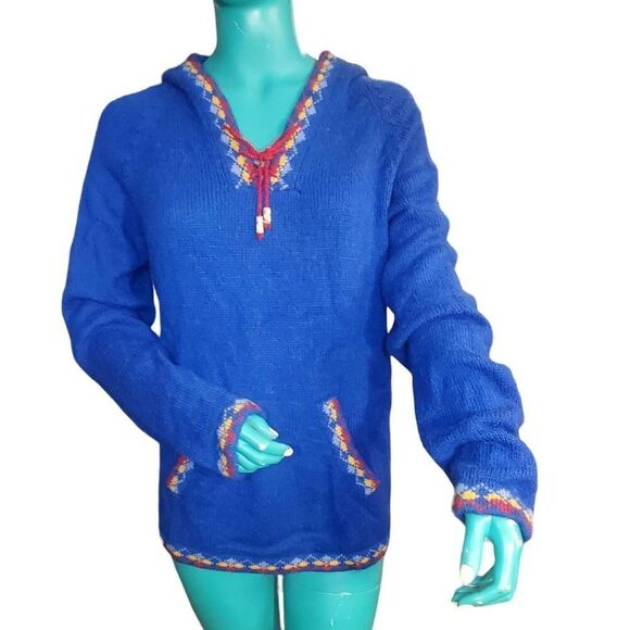 Alpaca Pete's Hand Loomed In Peru 100% Alpaca Soft Comfy Hooded Lightweight Swea - Picture 2 of 8